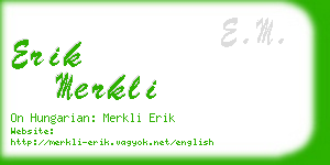 erik merkli business card